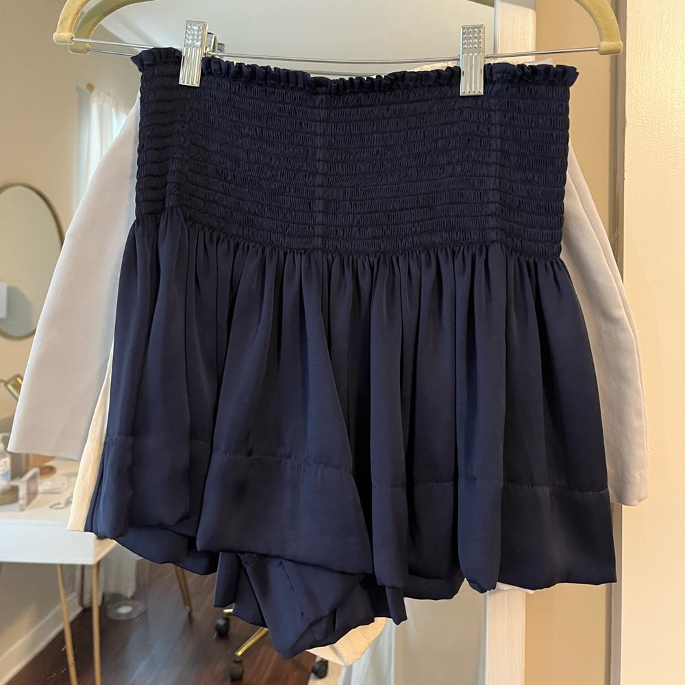 Navy Blue silk Koch skirt XS